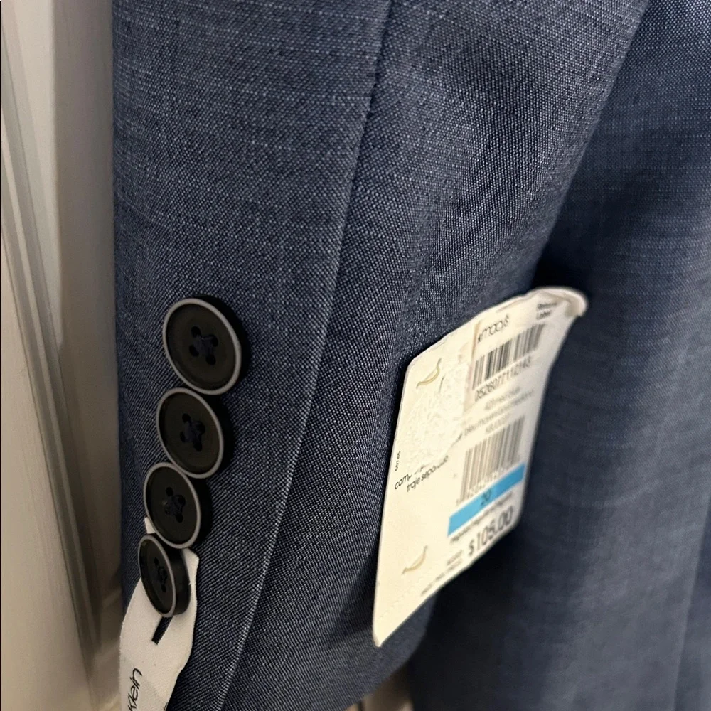 NWT Calvin Klein Boys Mixed Size, Slim Fit Medium Blue Single Breasted Suit - Picture 8 of 11